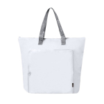 Saco térmico dobrável de rPET com fecho de correr e asas médias 4 kg cor branco primeira vista