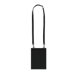 Saco tiracolo de PU com um só compartimento e fecho de velcro cor preto primeira vista