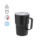 Caneca térmica de aço inoxidável reciclado de design em relevo 400 ml