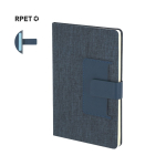 Caderno de rPET com bolso para cartões, folhas A5 pautadas