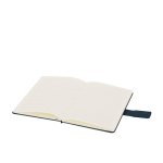 Caderno de rPET com bolso para cartões, folhas A5 pautadas quarta vista