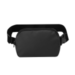 Bolsa de cintura de PU de um compartimento principal e alça ajustável cor preto primeira vista