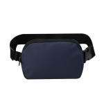 Bolsa de cintura de PU de um compartimento principal e alça ajustável cor azul-marinho primeira vista