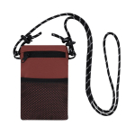 Bolsa tiracolo de poliéster com fecho principal e bolso exterior cor bordeaux primeira vista