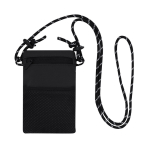 Bolsa tiracolo de poliéster com fecho principal e bolso exterior cor preto primeira vista