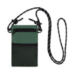 Bolsa tiracolo de poliéster com fecho principal e bolso exterior cor verde primeira vista