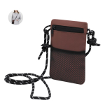 Bolsa tiracolo de poliéster com fecho principal e bolso exterior