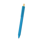 Set de caneta de tinta azul e lápis infinito feitos de cana de trigo cor azul terceira vista