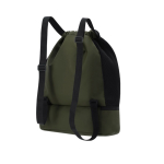 Mochila de cordão de PU com bolso na base para calçado cor verde terceira vista