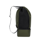 Mochila de cordão de PU com bolso na base para calçado cor verde