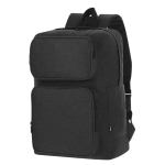 Mochila de poliéster rPET macio para tablet e portátil até 15'' cor preto primeira vista