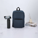 Mochila de poliéster rPET macio para tablet e portátil até 15'' cor azul-marinho