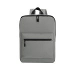 Mochila para portátil de PU macio com bolso frontal 15'' cor cinzento primeira vista