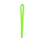 Lanyard em cores néon de poliéster com gancho giratório cor verde fluorescente segunda vista