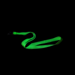 Lanyard em cores néon de poliéster com gancho giratório cor verde fluorescente terceira vista