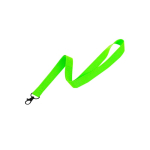 Lanyard em cores néon de poliéster com gancho giratório cor verde fluorescente primeira vista