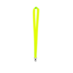 Lanyard em cores néon de poliéster com gancho giratório cor amarelo fluorescente