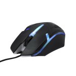Rato de conexão USB com retroiluminação com luz LED para gamers cor preto