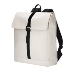Mochila macia ao toque com fecho de fivela e tira para trolley 14'' cor bege terceira vista