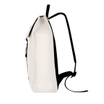 Mochila macia ao toque com fecho de fivela e tira para trolley 14'' cor bege quarta vista