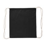 Mochila de cordão de algodão colorido Oeko-Tex® 140 g/m2 cor preto primeira vista