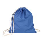 Mochila de cordão de algodão colorido Oeko-Tex® 140 g/m2 cor azul segunda vista