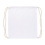Mochila de cordão de algodão colorido Oeko-Tex® 140 g/m2 cor branco primeira vista
