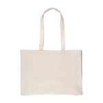 Saco de compras de algodão natural com fole Oeko-Tex® 280 g/m2 cor caqui primeira vista