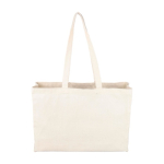 Saco de compras de algodão natural com fole Oeko-Tex® 280 g/m2 cor caqui segunda vista