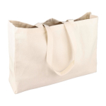 Saco de compras de algodão natural com fole Oeko-Tex® 280 g/m2 terceira vista