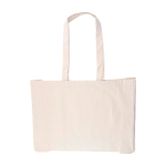 Saco de compras de algodão natural Oeko-Tex® 220 g/m2 cor caqui primeira vista