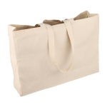 Saco de compras de algodão natural Oeko-Tex® 220 g/m2 terceira vista