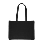 Saco de compras de algodão colorido Oeko-Tex® 220 g/m2 cor preto primeira vista