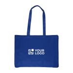Saco de compras de algodão colorido Oeko-Tex® 220 g/m2 cor azul vista principal