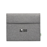 Porta-fólio de rPET com bloco de notas e bolso para dispositivos cor cinzento vista principal