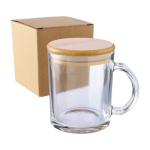 Caneca de vidro com tampa de bambu 300ml nona vista