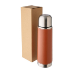 Termos de aço inoxidável com manga amovível de couro 400 ml oitava vista