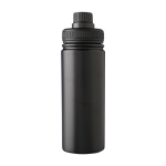 Garrafa de aço inoxidável com tampa de rosca e pega 500 ml cor preto primeira vista