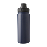 Garrafa de aço inoxidável com tampa de rosca e pega 500 ml cor azul primeira vista