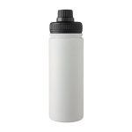Garrafa de aço inoxidável com tampa de rosca e pega 500 ml cor branco primeira vista