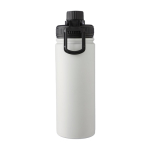 Garrafa de aço inoxidável com tampa de rosca e pega 500 ml cor branco segunda vista