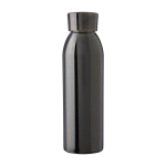 Garrafa de aço inoxidável reciclado com tampa e pega a condizer 650 ml cor preto primeira vista