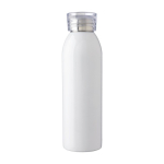 Garrafa de aço inoxidável reciclado com tampa e pega a condizer 650 ml cor branco primeira vista