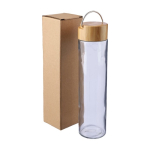 Garrafa de vidro e tampa de bambu com pega de metal 500 ml quinta vista