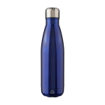 Garrafa de aço inoxidável com tampa de rosca prateada 650 ml cor azul primeira vista