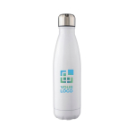 Garrafa de aço inoxidável com tampa de rosca prateada 650 ml cor branco vista principal