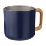 Caneca de parede dupla de aço inox reciclado com alça de bambu 400ml quinta vista