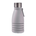 Garrafa de silicone dobrável com tampa de aço e mosquetão 550ml cor cinzento primeira vista