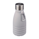 Garrafa de silicone dobrável com tampa de aço e mosquetão 550ml cor cinzento segunda vista