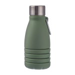 Garrafa de silicone dobrável com tampa de aço e mosquetão 550ml cor verde terceira vista